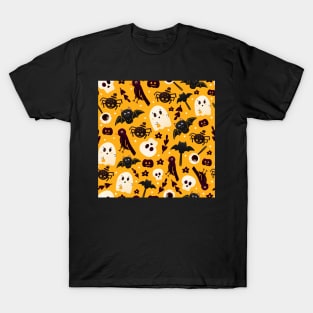 Colourful orange halloween pattern T-Shirt